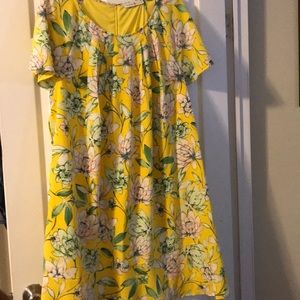 Beautiful floral print yellow dress